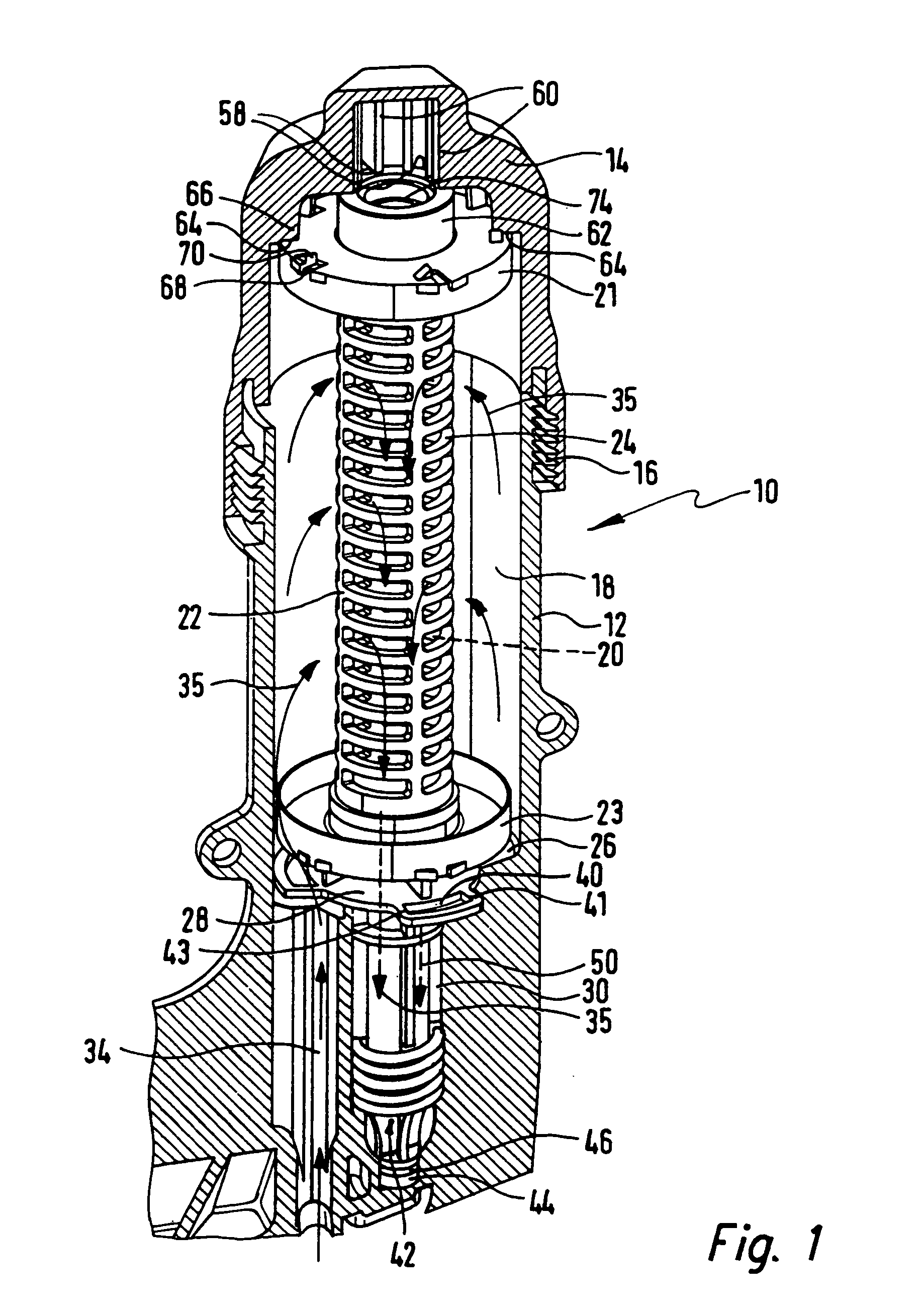 Oil filter assembly and associated filter element