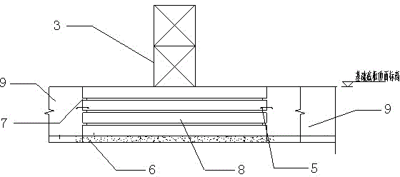 Structure construction method for tower crane foundation serving as basement bottom plate