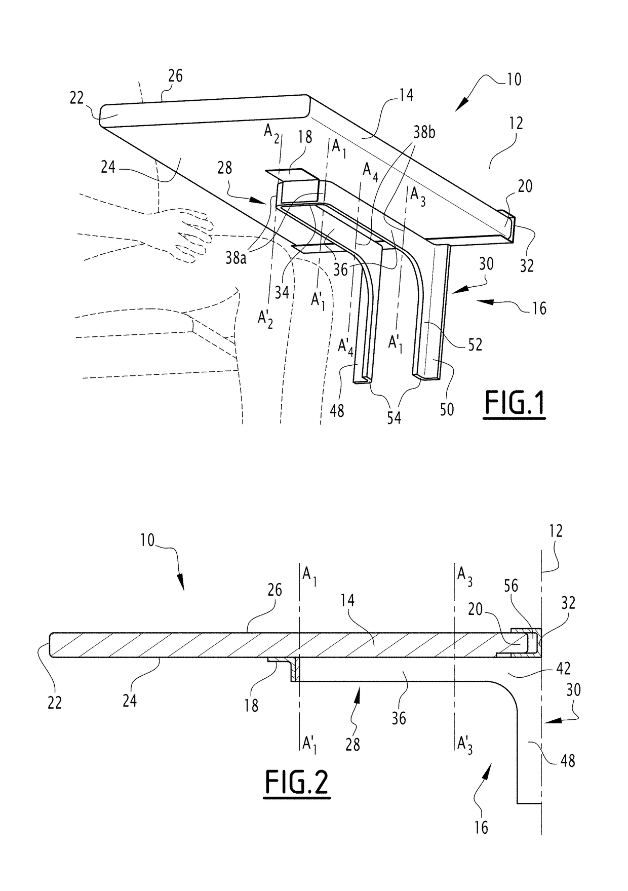 Device for fixing a table top