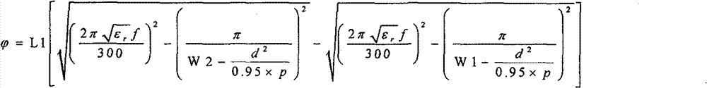 Basal lamina integrated waveguide compensation type wideband phase shifter