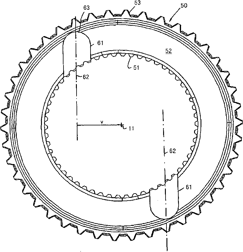 Transmission with gear and oil channel