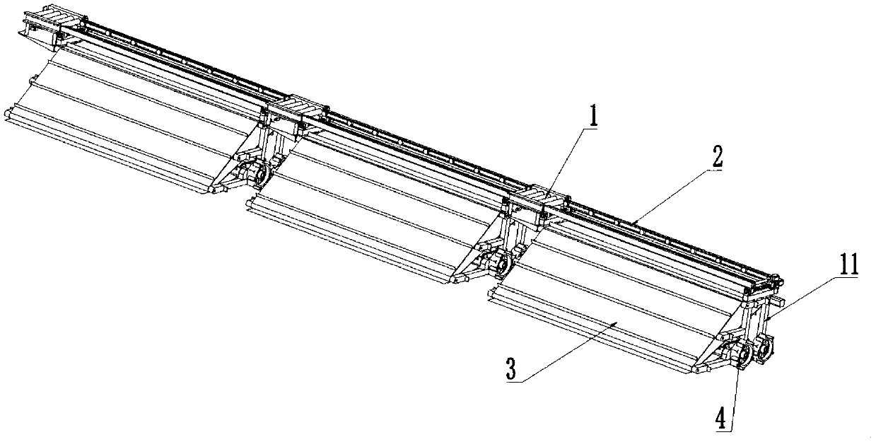 Seedling tray laying device for single-side tray loading and tray laying method thereof