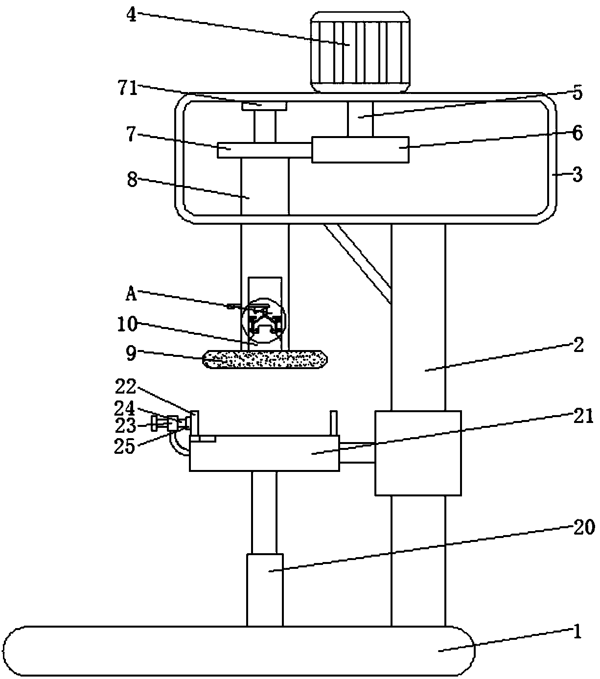 Processing and grinding device for flange plate of water heater