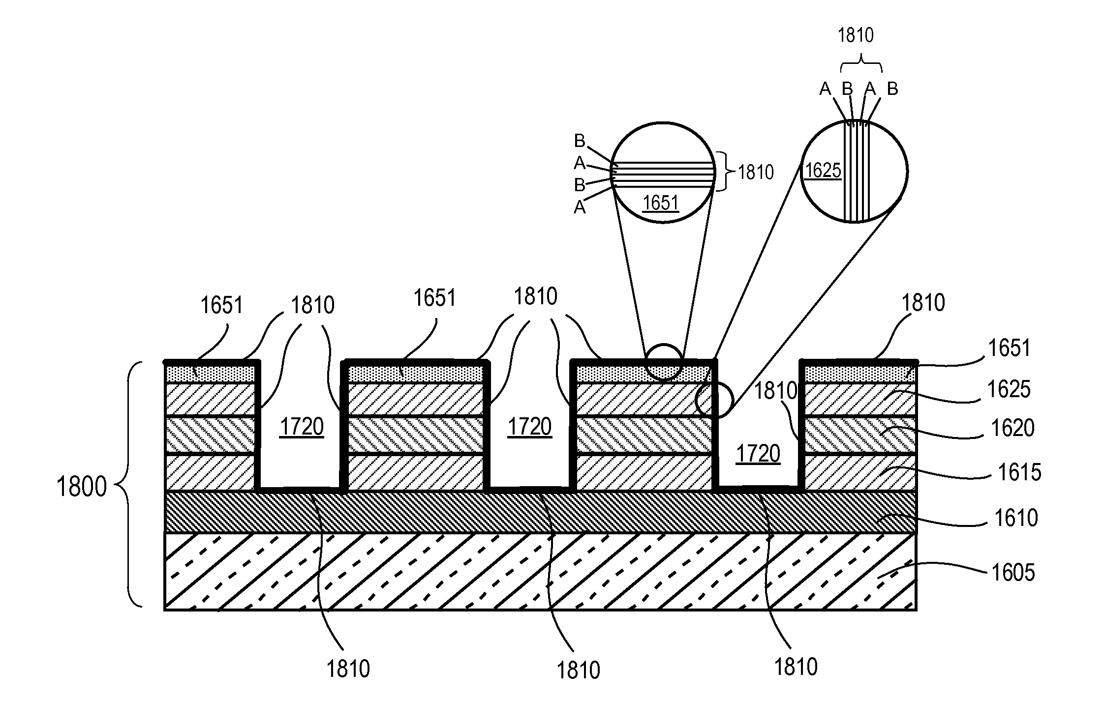 Multi-layer micro structurefor sensing substance