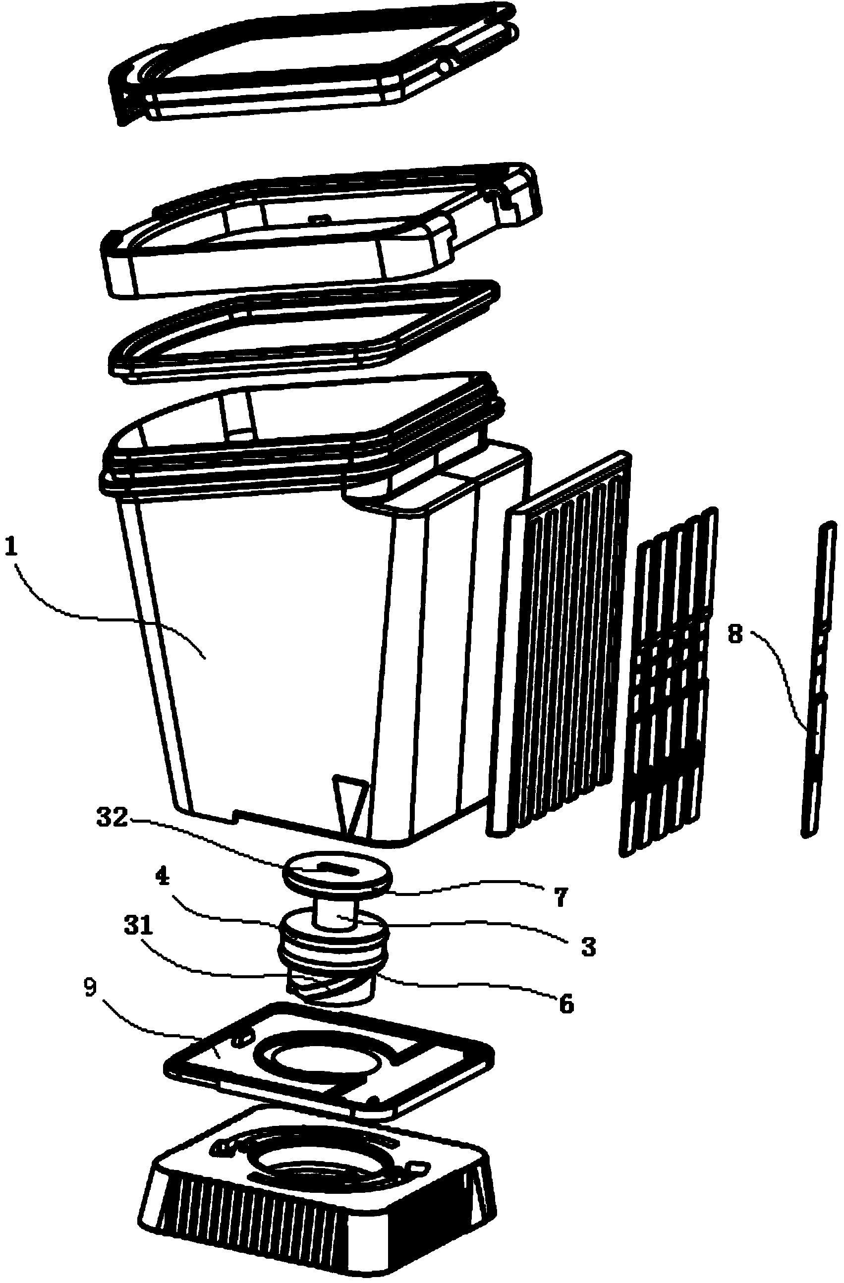 Liquid detection cup with control device, and liquid detection method