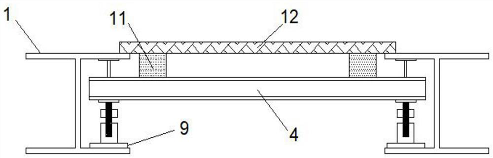 Assembled floorslab suspended adjustable supporting structure and construction method