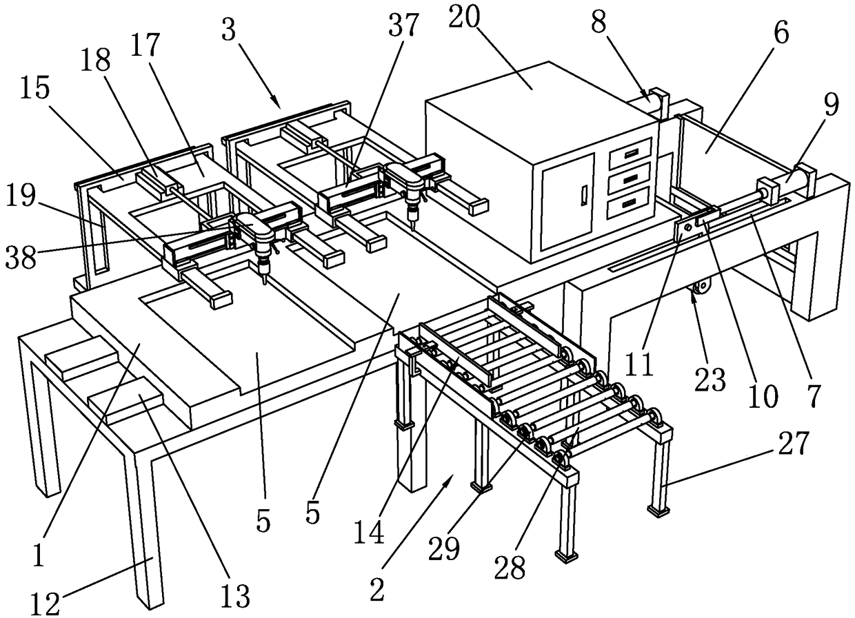 Cutting device for range hood front glass plate processing and production