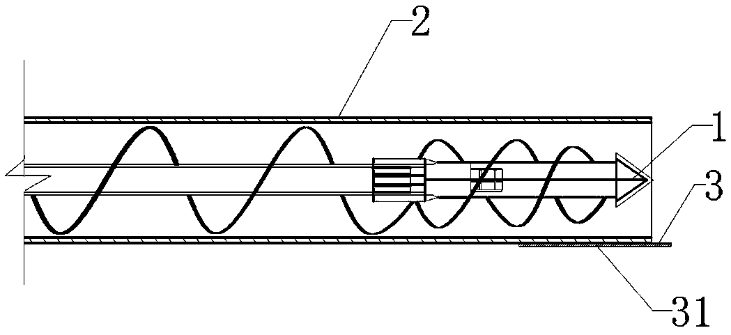 Drilling deviation correction method and device based on following of casing pipe