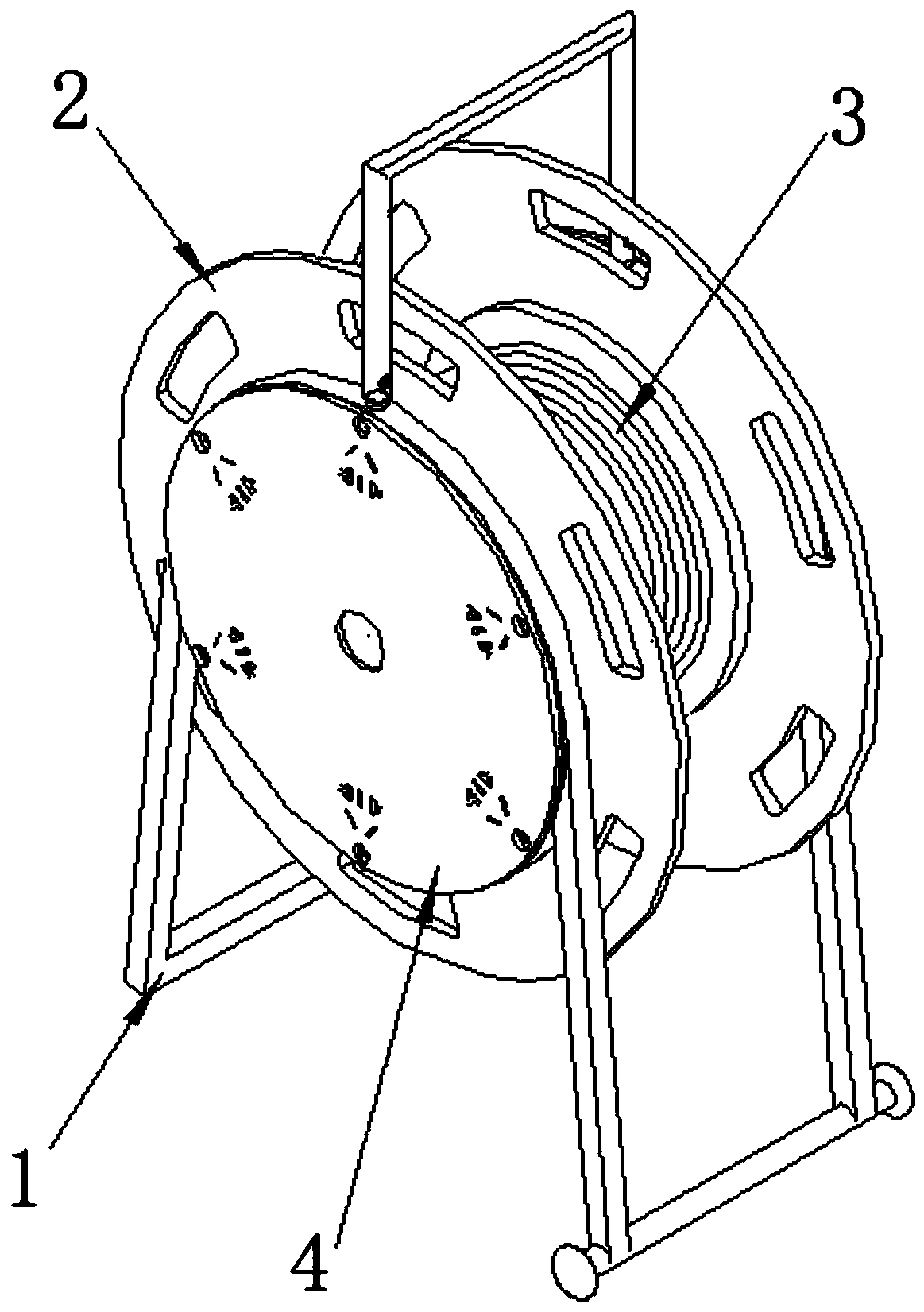 Fixed take-up and pay-off cable drum for power panel