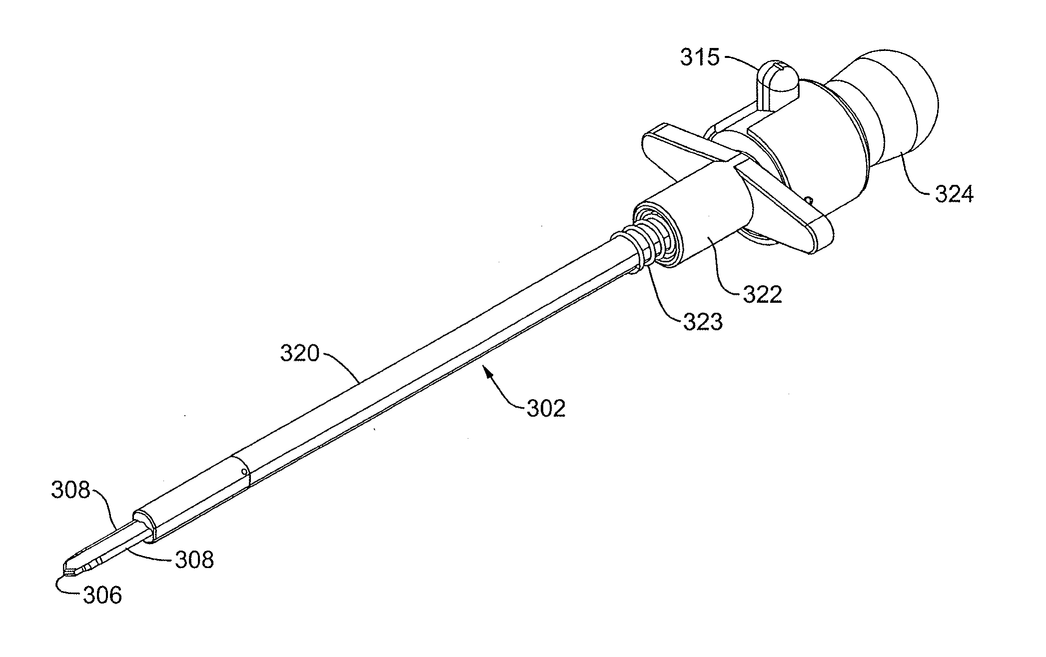 Apparatus and method for forming pilot holes in bone and delivering fasteners therein for retaining an implant