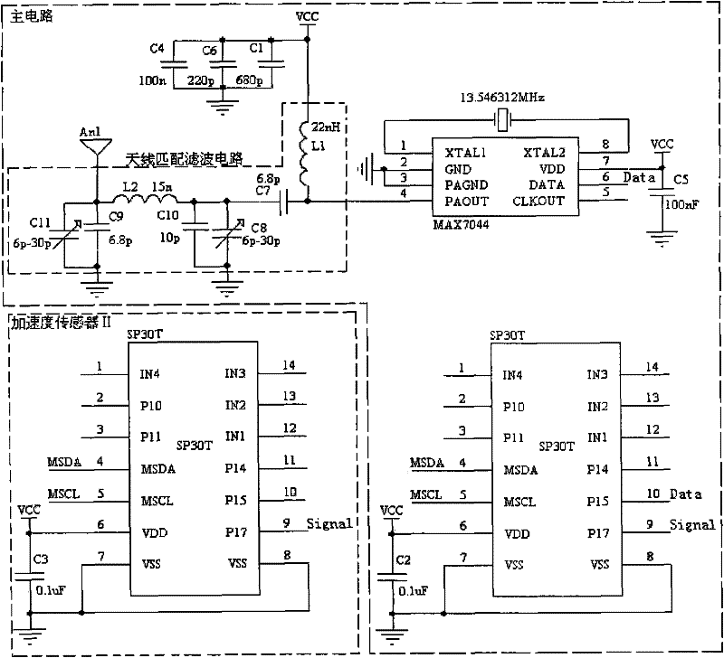 Positioning transmit device and method of automobile tire temperature and pressure monitoring system