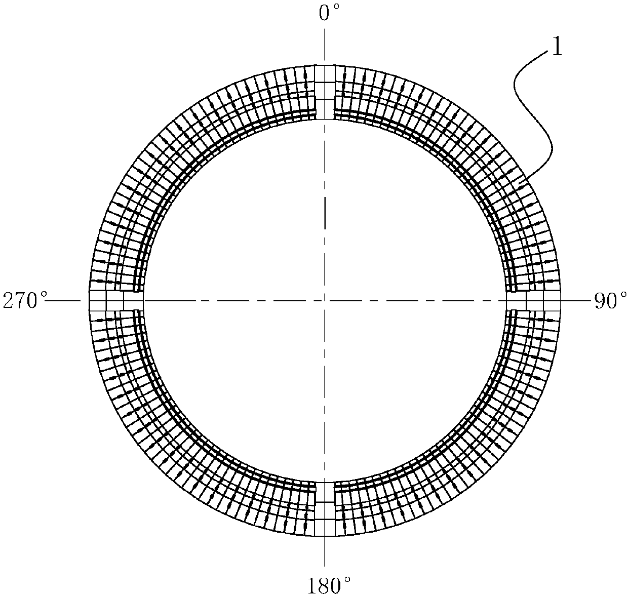 Refractory lining combination brick of shaft kiln