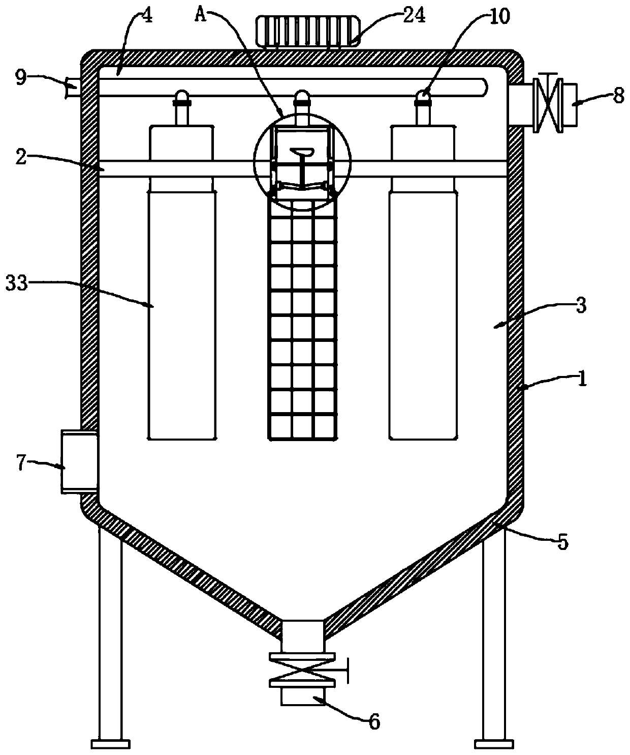 Energy-saving pulse dust collection chamber