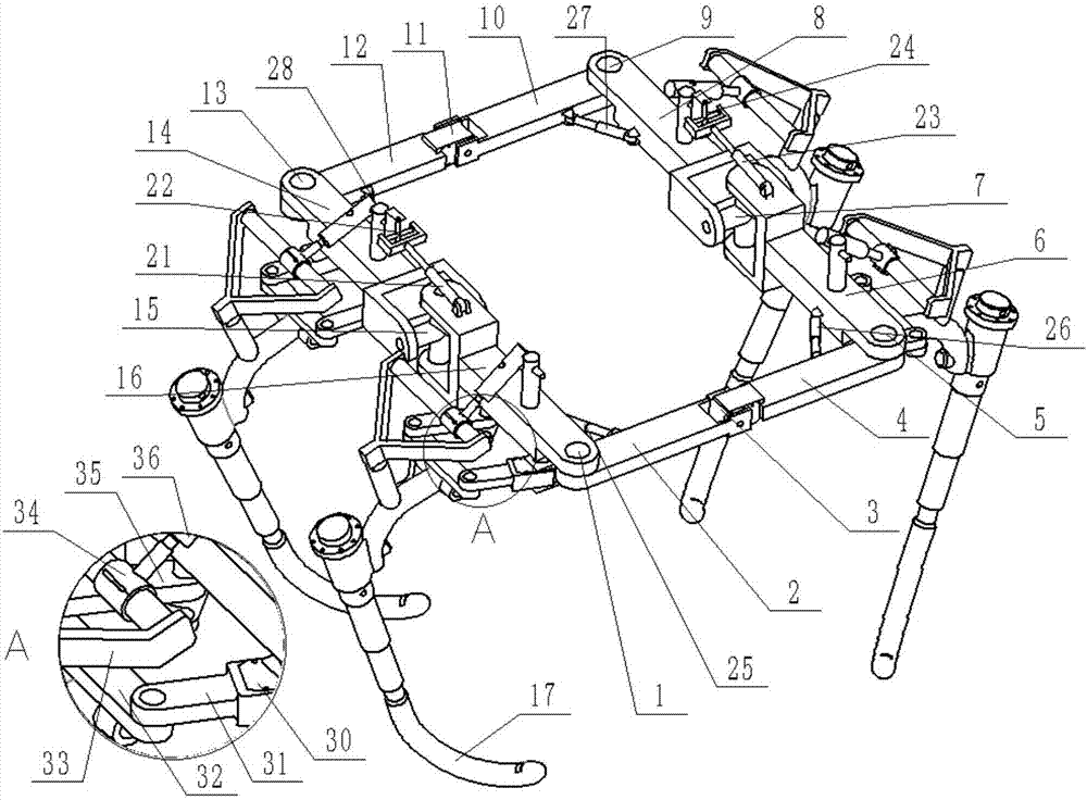 Servo drive stepping type metamorphic tree-climbing robot