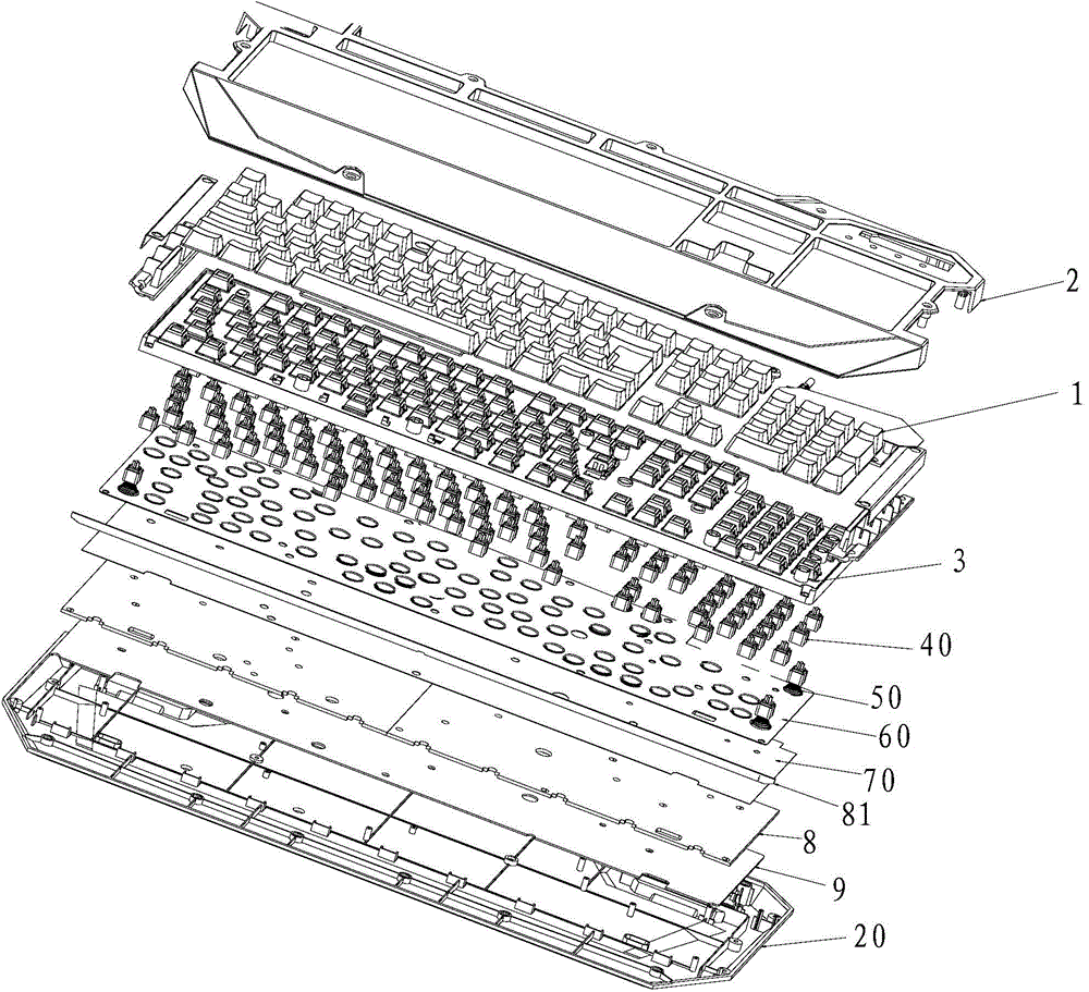 Mechanical key, keyboard with same and method for assembling keyboard