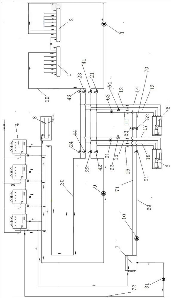 Heat exchange tower heat pump cooling and heating system and control method