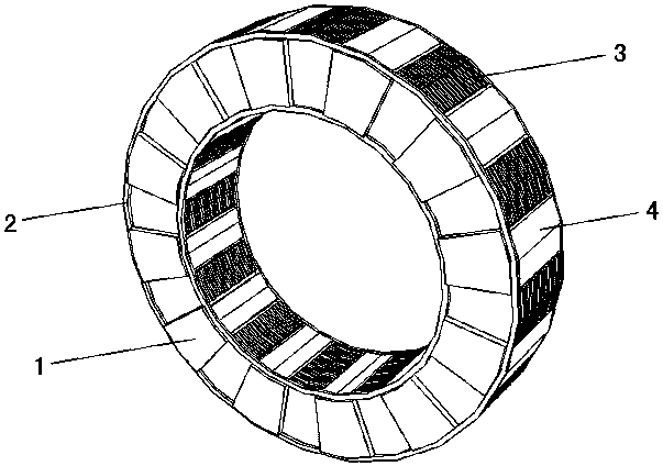 Modulation ring of modulated permanent magnet gear and manufacturing method thereof