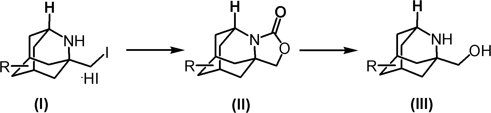 Method for synthesizing 1-hydroxymethyl-2-aza adamantane and derivatives thereof