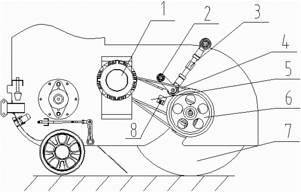 Main brush driving device for pure electric sweeping vehicle