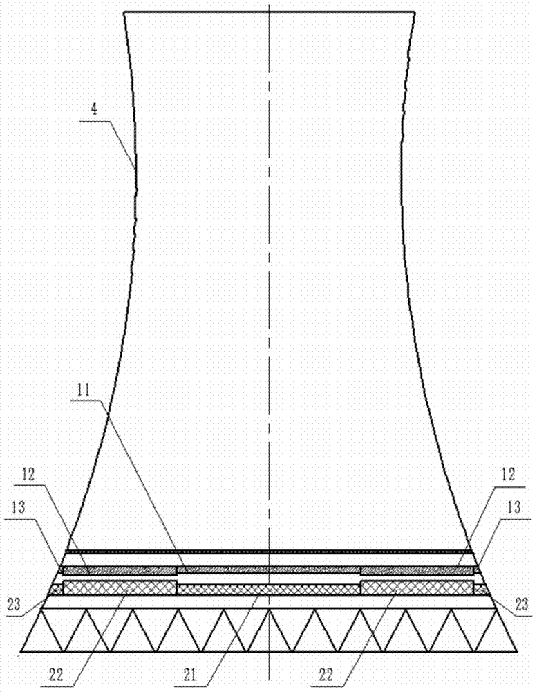 Arrangement Structure and Arrangement Method of Less Filler in Natural Ventilation Counterflow Wet Cooling Tower