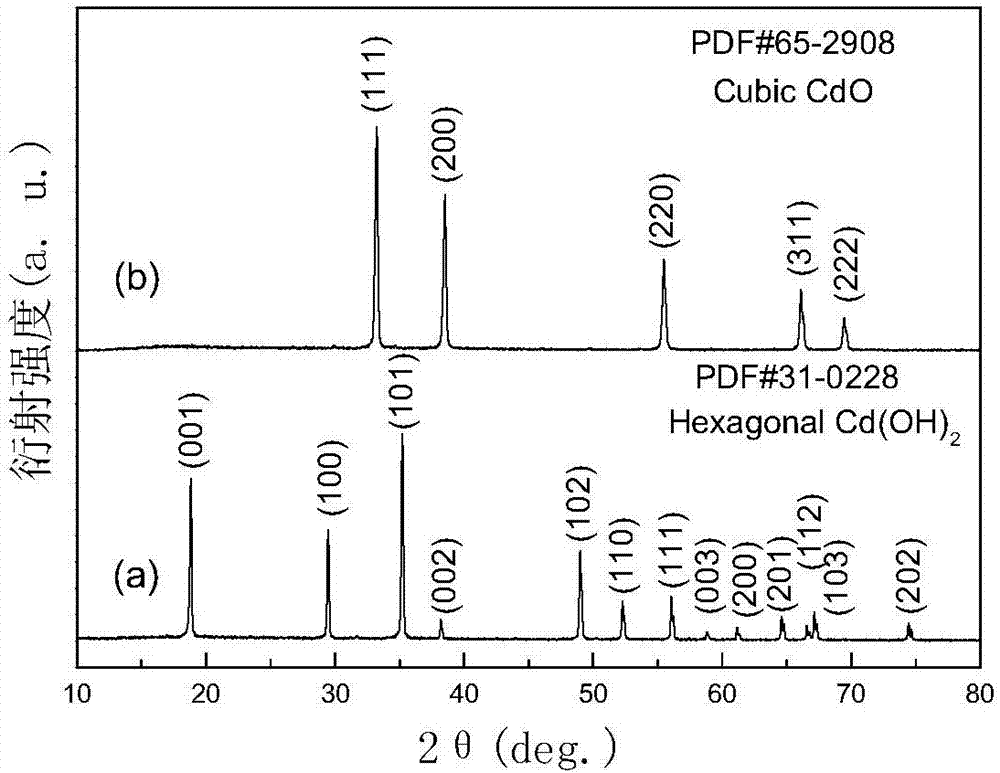 Preparation method of nanometer cadmium oxide with special shape