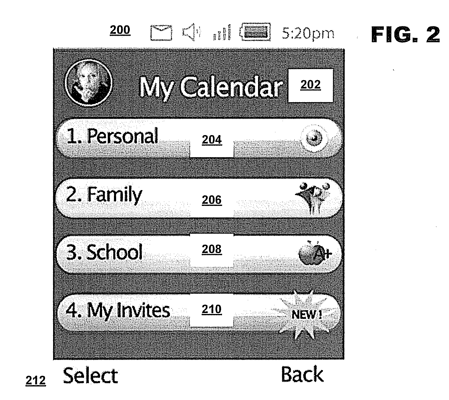 Method and system for synchronization and display of a plurality of calendars on a device