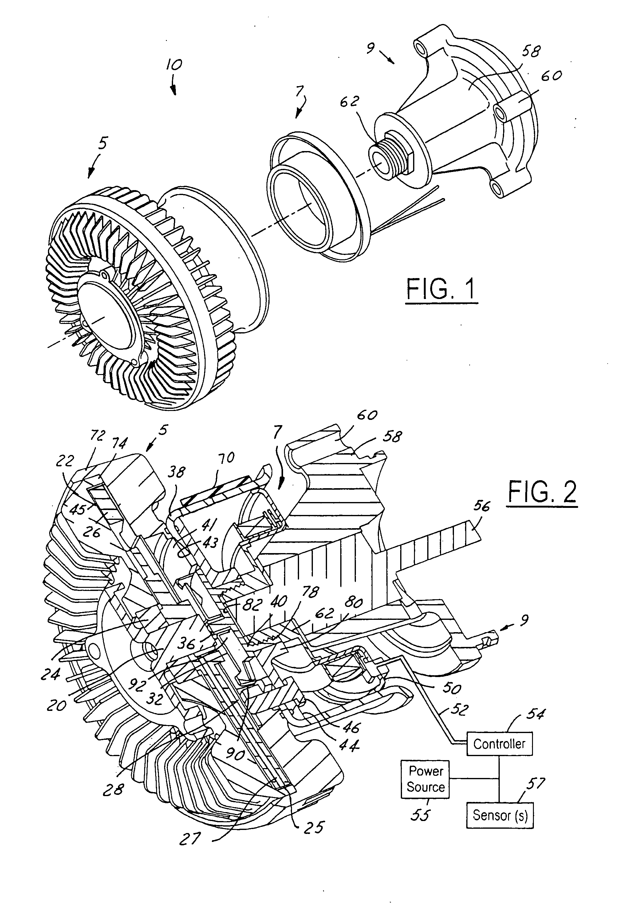 Electronically controlled fluid coupling device