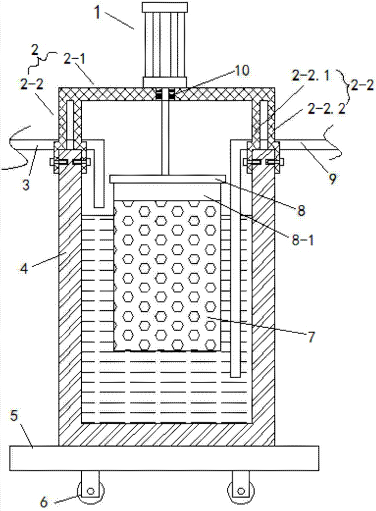 Vertical sand-washing device for logging