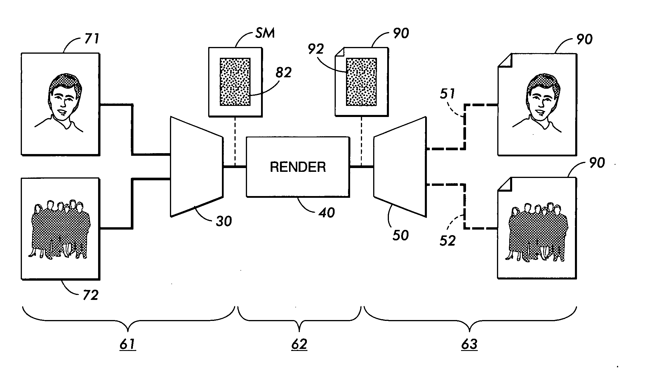 Systems for spectral multiplexing of source images to provide a composite image, for rendering the composite image, and for spectral demultiplexing the composite image to obtain a normalized color image