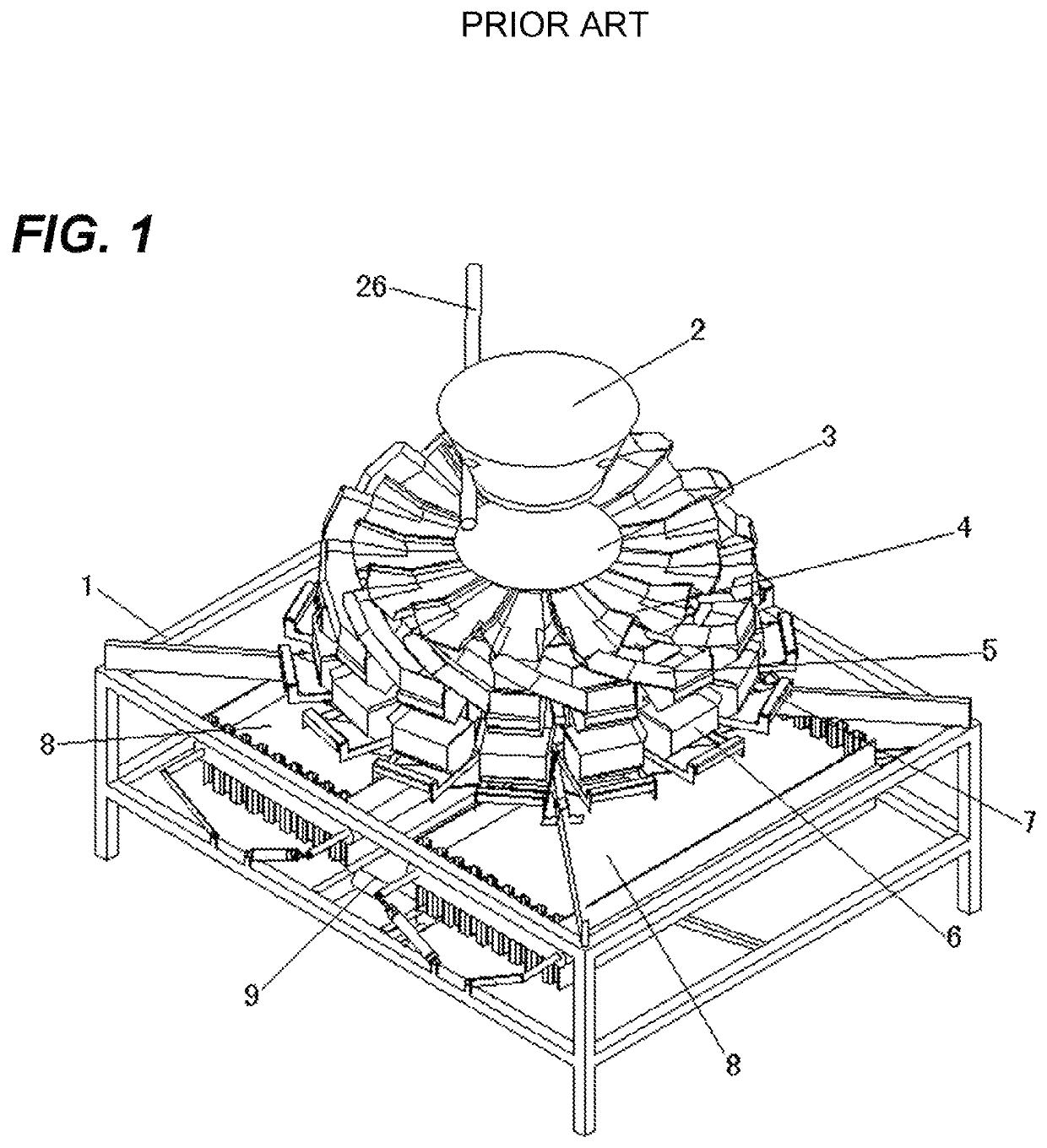 Weighing machine for products in a packaging assembly