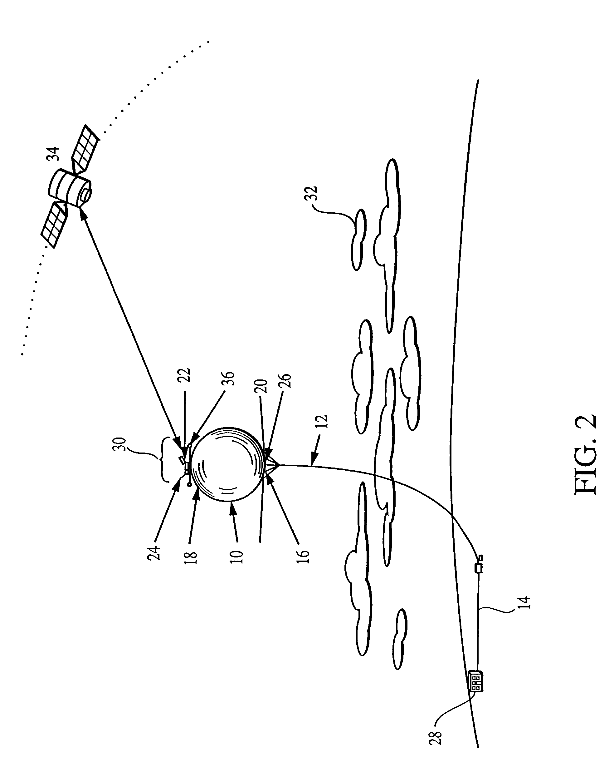 Optical communication system using a high altitude tethered balloon
