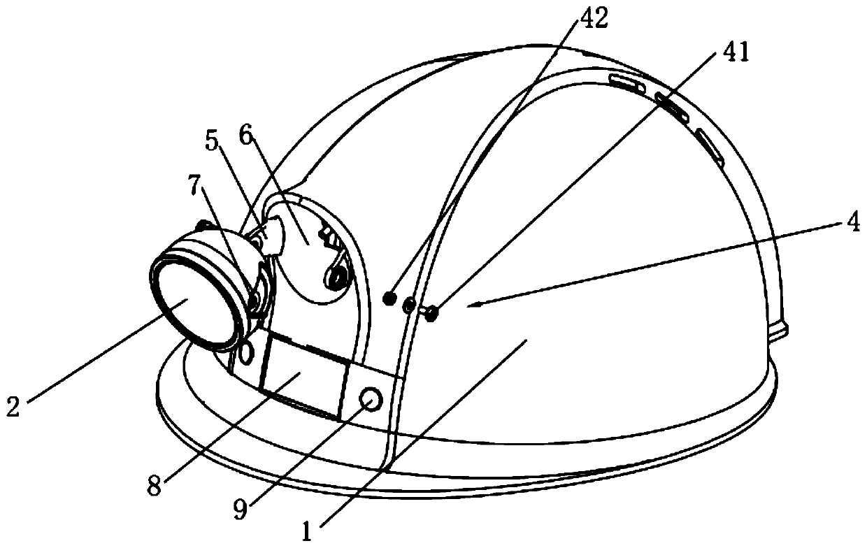 Irradiation-angle-adjustable safety helmet