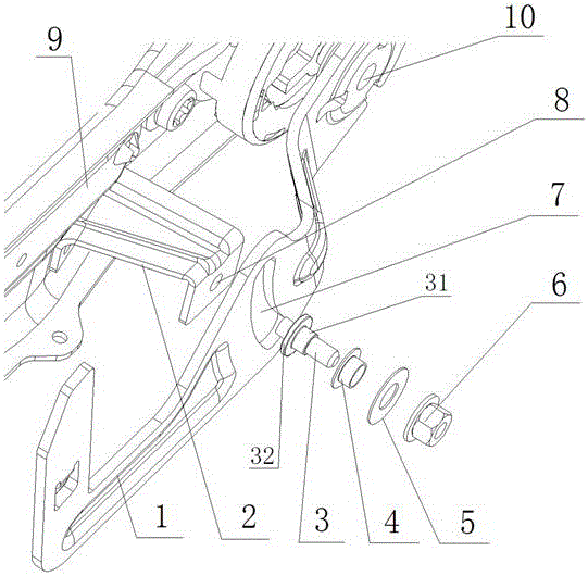 An operating structure of a car seat height adjuster