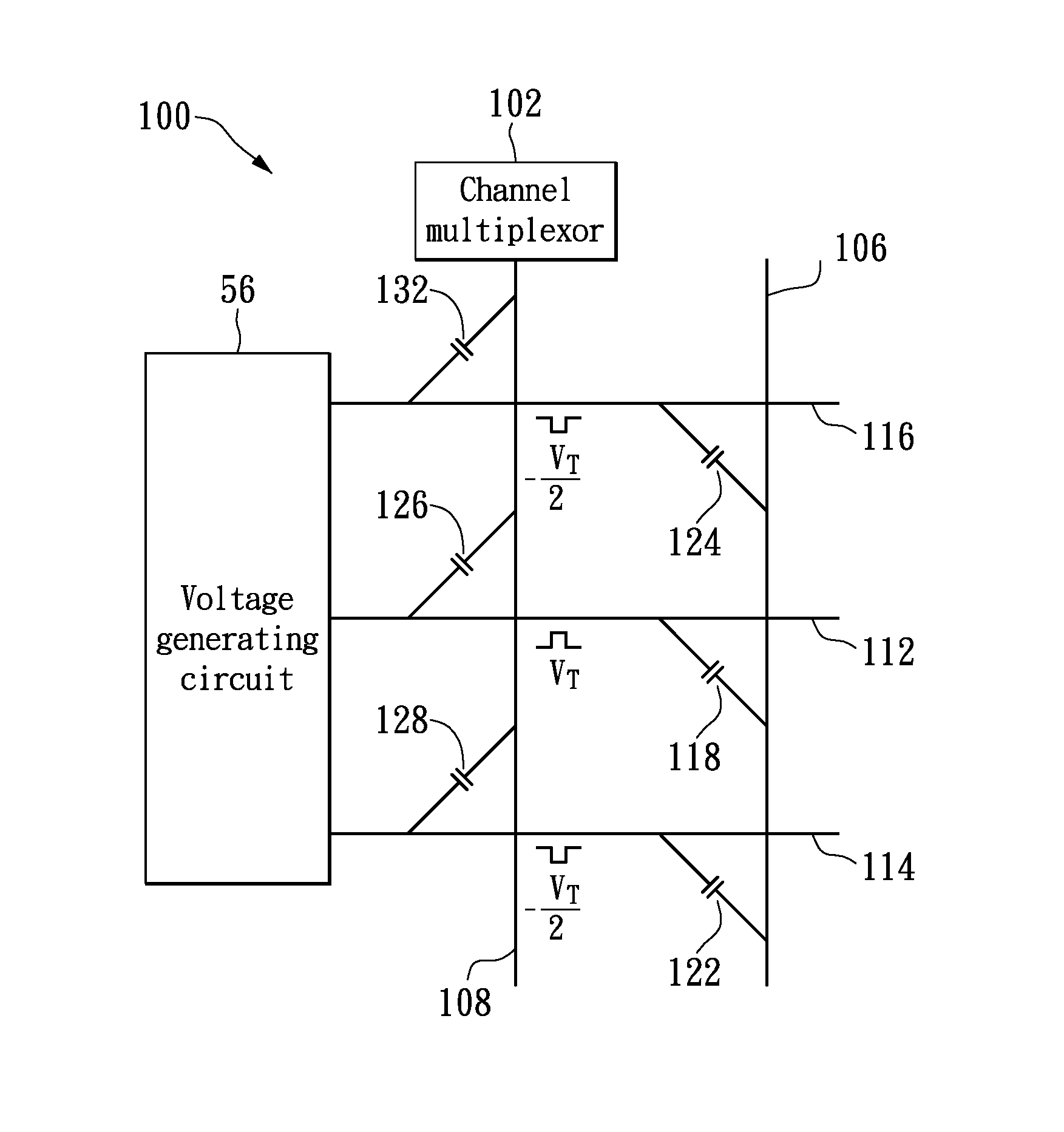 Method of minimizing charges accumulated at common electrode of display panel