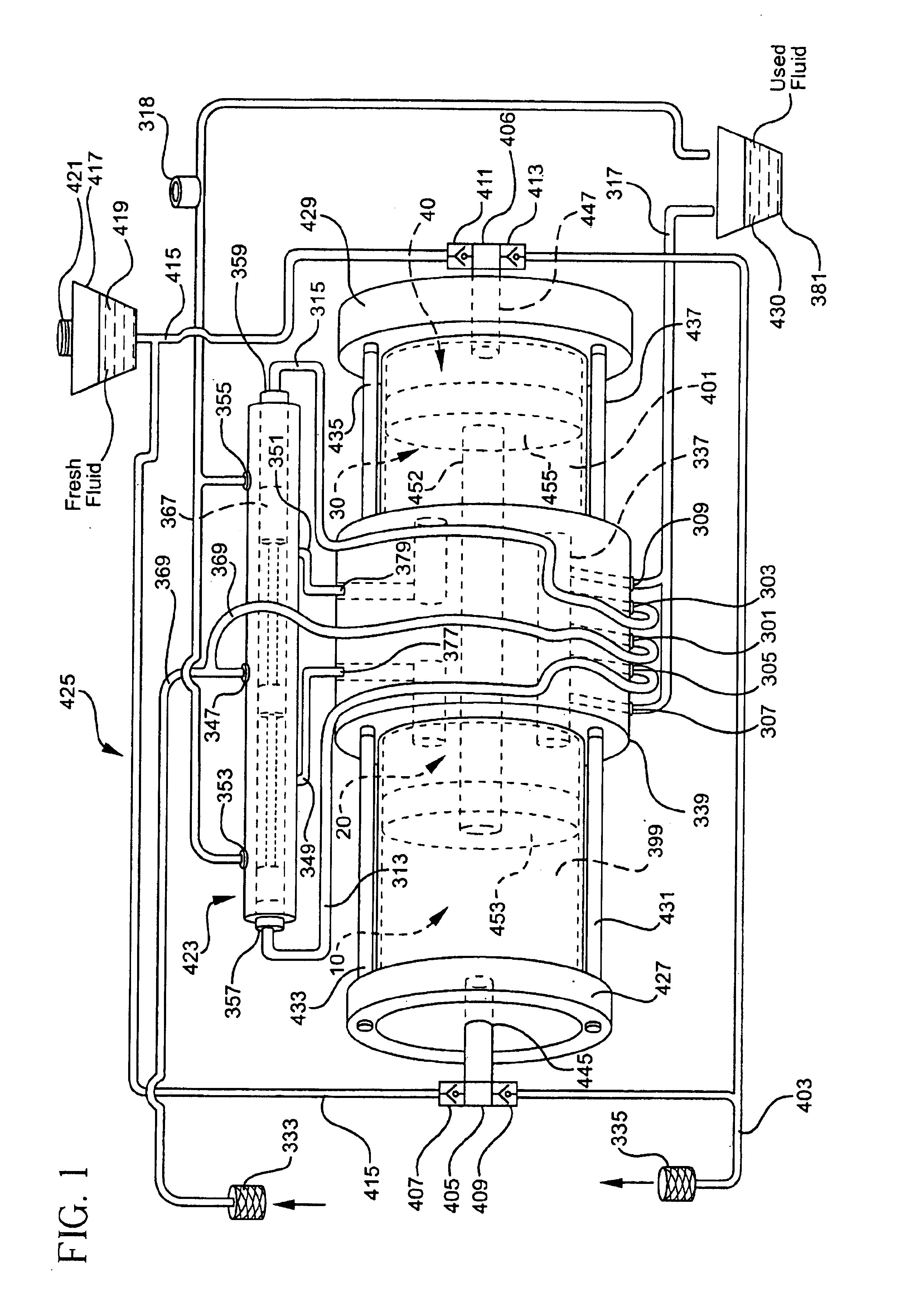 Pilot valve operated reciprocating fluid exchange device and method of use