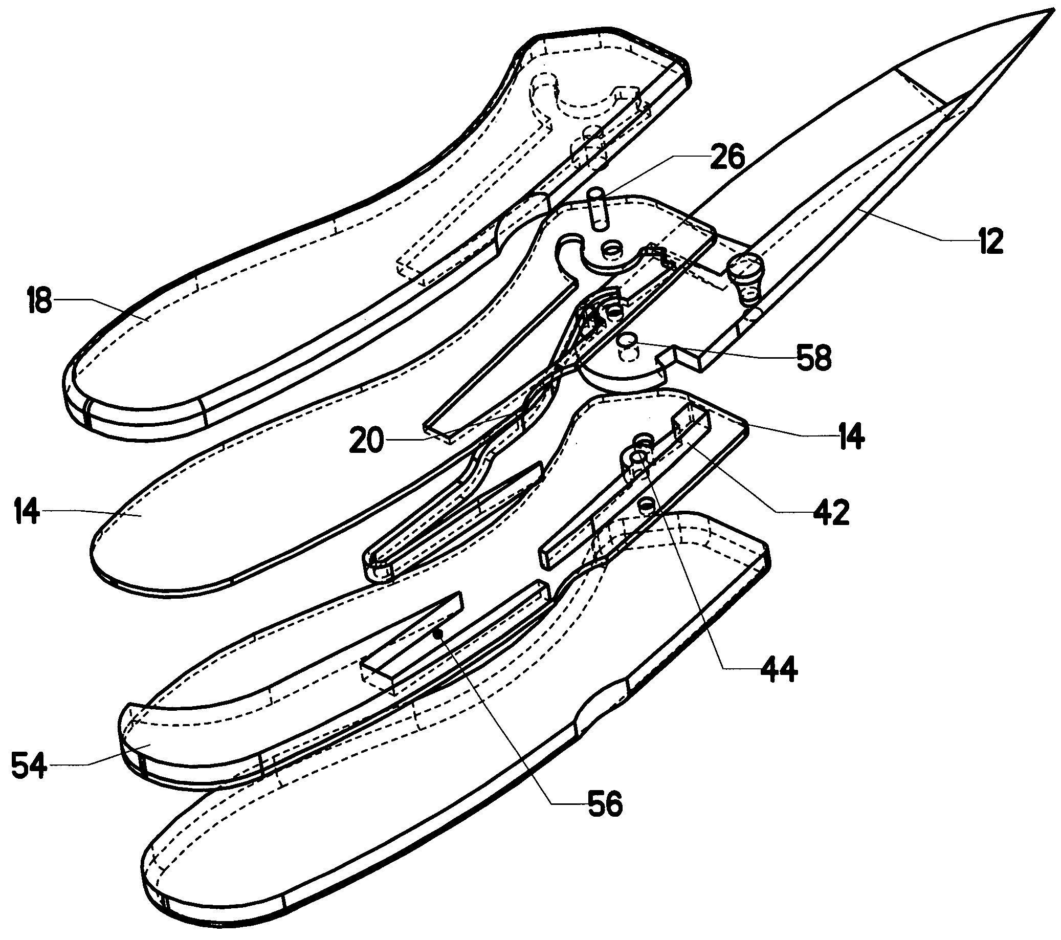 Knife with spring-assisted blade articulation mechanism