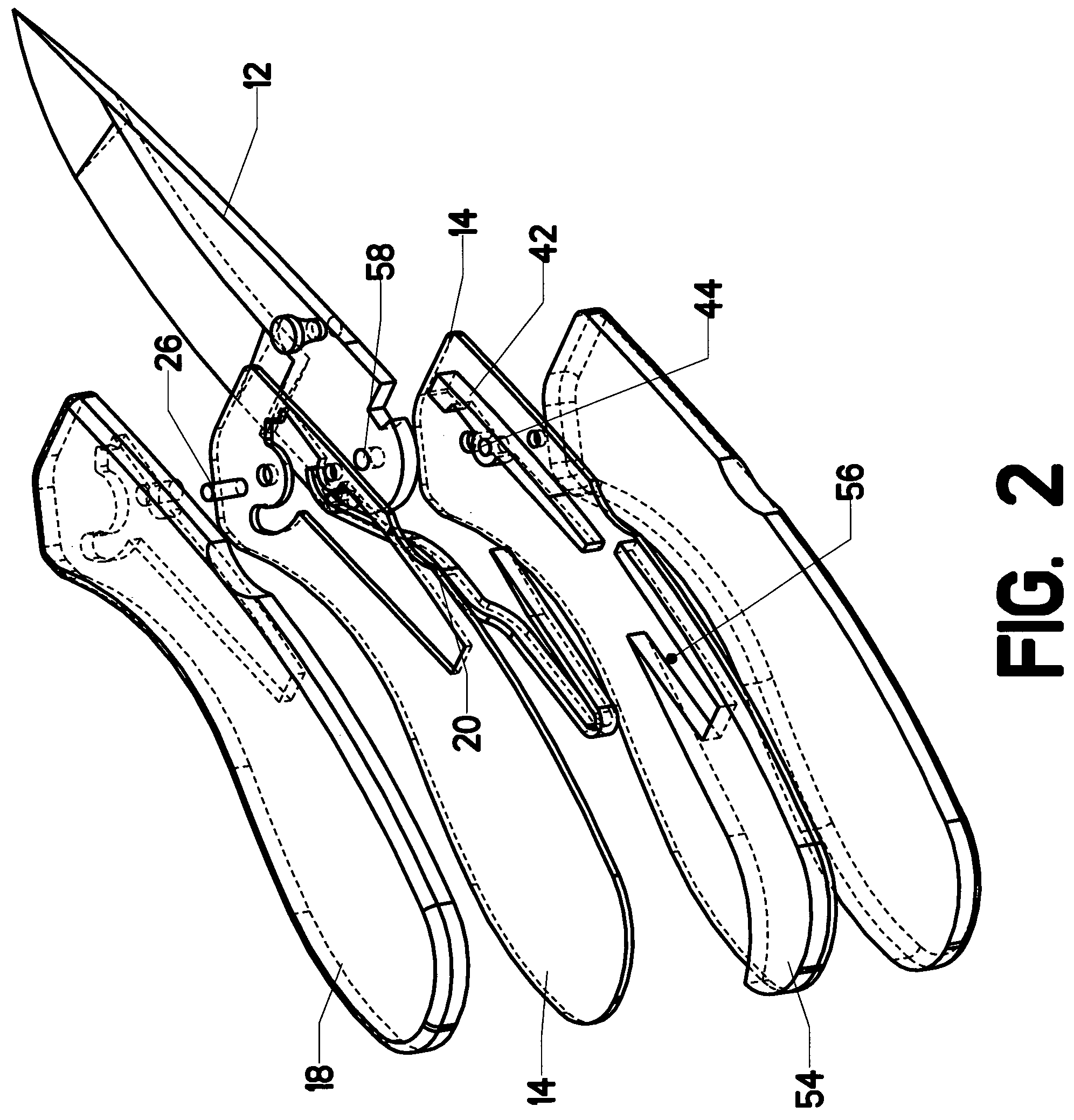 Knife with spring-assisted blade articulation mechanism