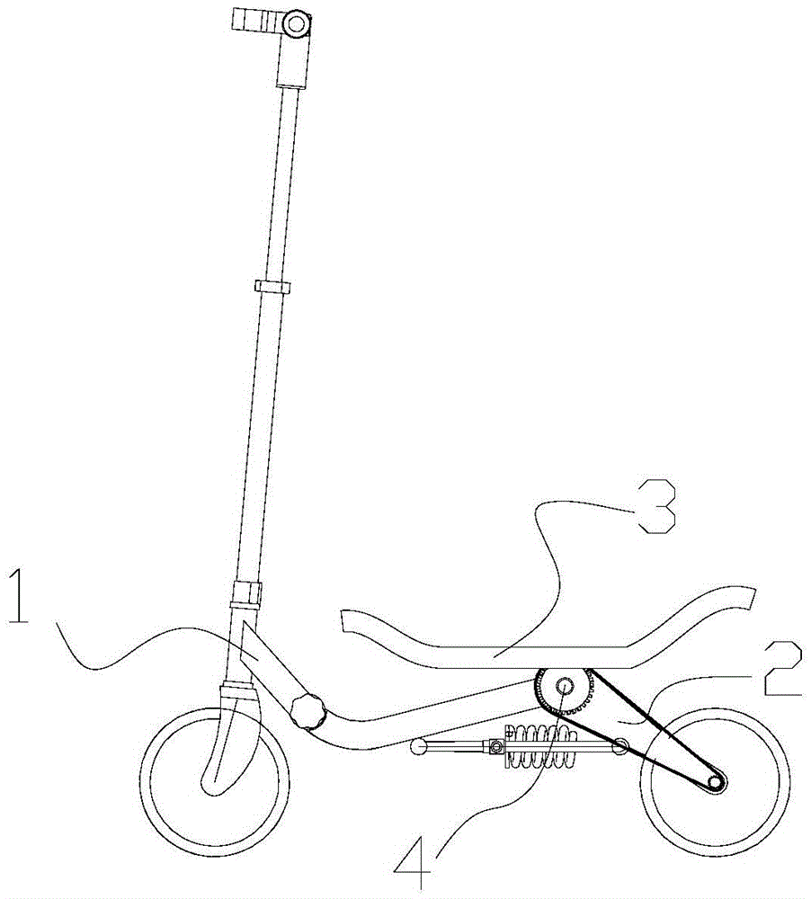 Foldable double-chain transmission scooter