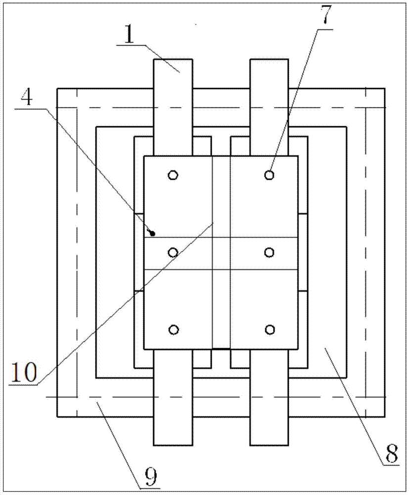 A device and construction method for foundation suspension pre-embedded bolts