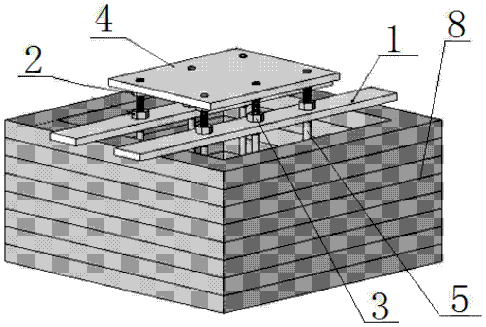 A device and construction method for foundation suspension pre-embedded bolts