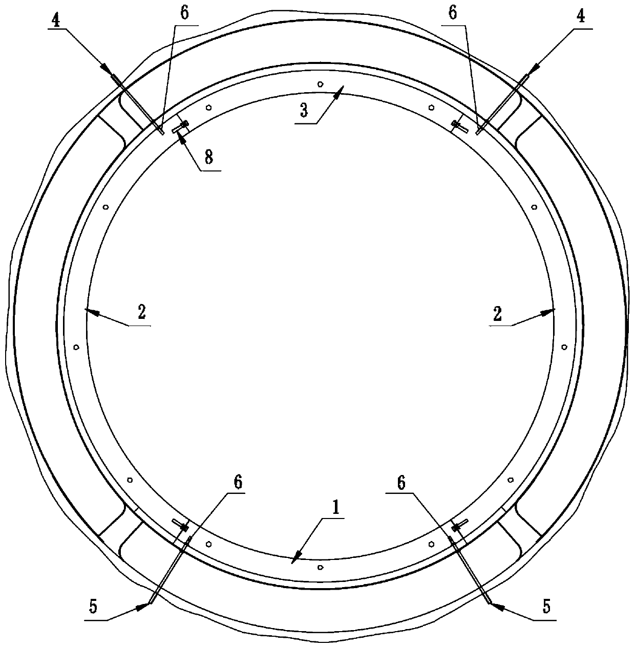 Construction method of assembly type steel pipe piece formwork suitable for rapid lining of circular tunnel