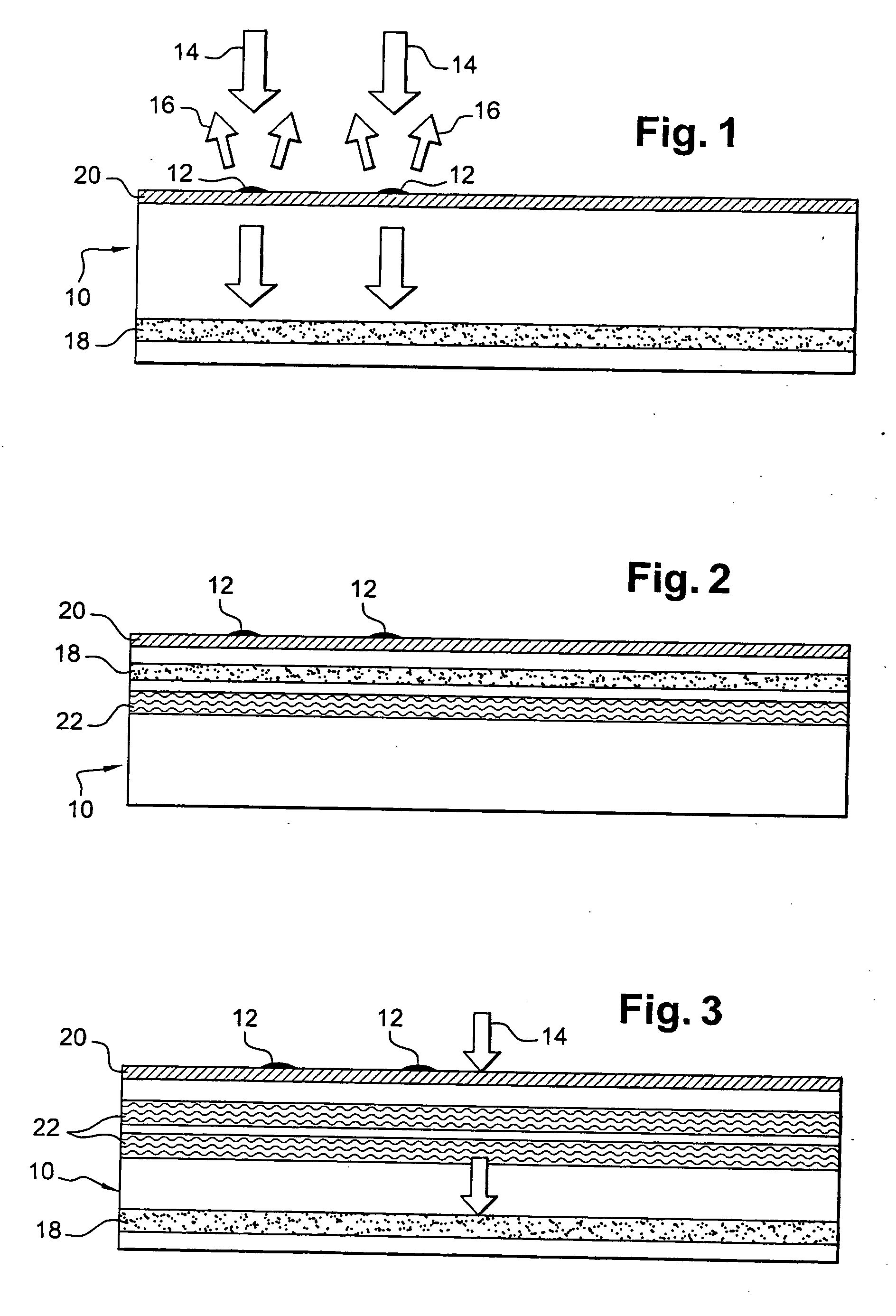 Support device for chromophore elements