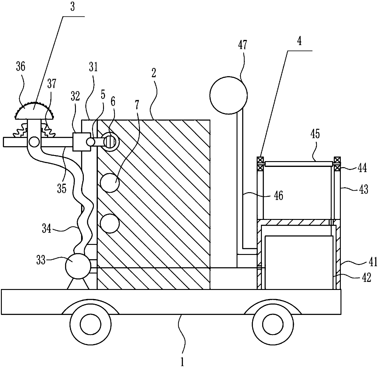 Illuminable-type spraying and dedusting moving trolley for tunnel construction