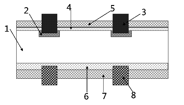 N-type crystalline silicon two-sided battery and preparing method thereof