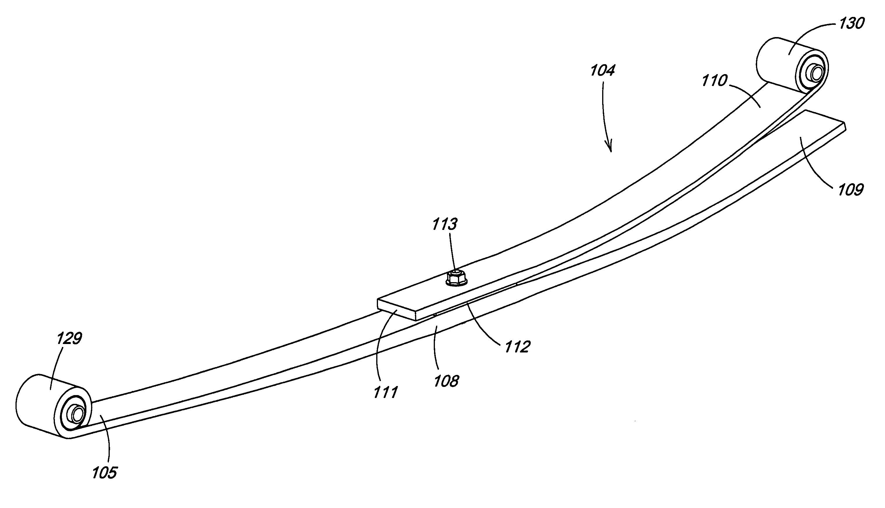 Dual rate leaf spring suspension for utility vehicle