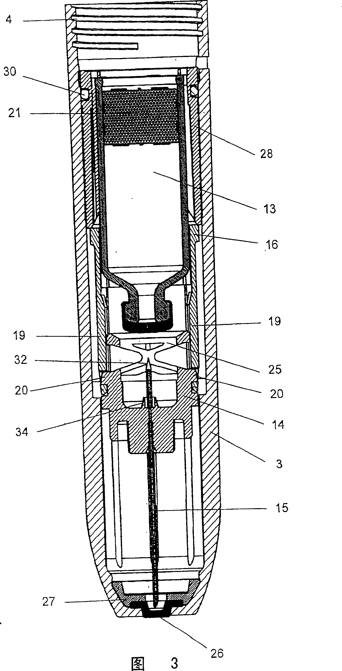 Device for automatically injecting liquid