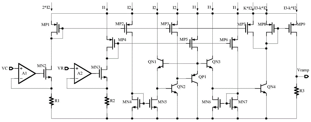 Nonlinear slope compensation circuit irrelevant to temperature