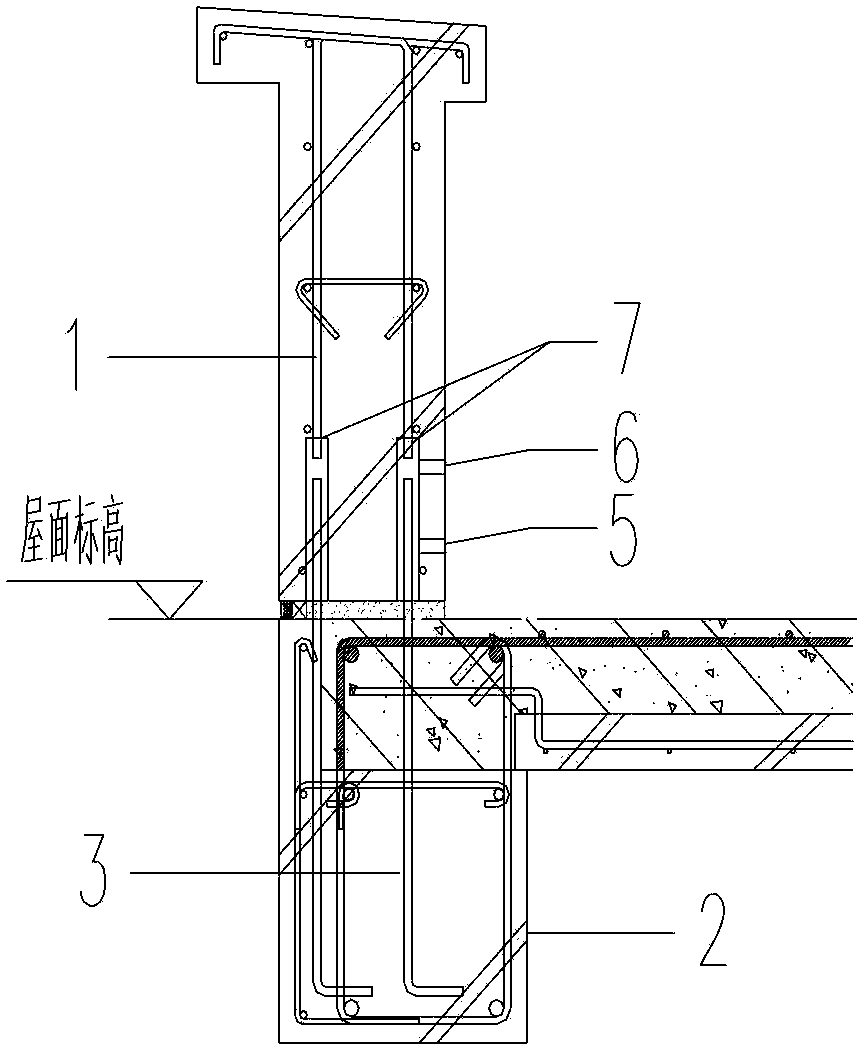 Connection structure of steel bars of prefabricated parapet