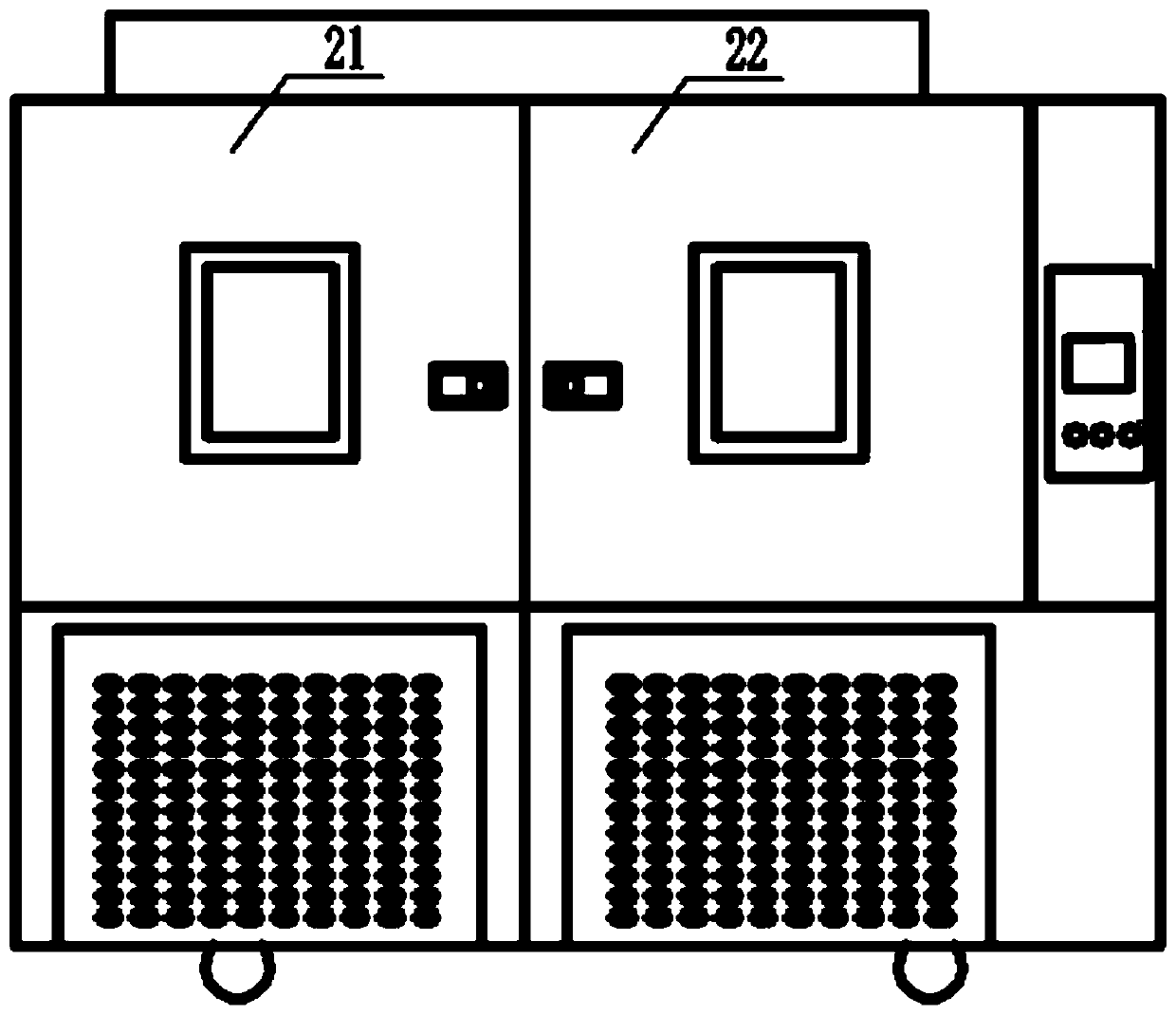 High and low temperature shock test box and refrigeration system thereof