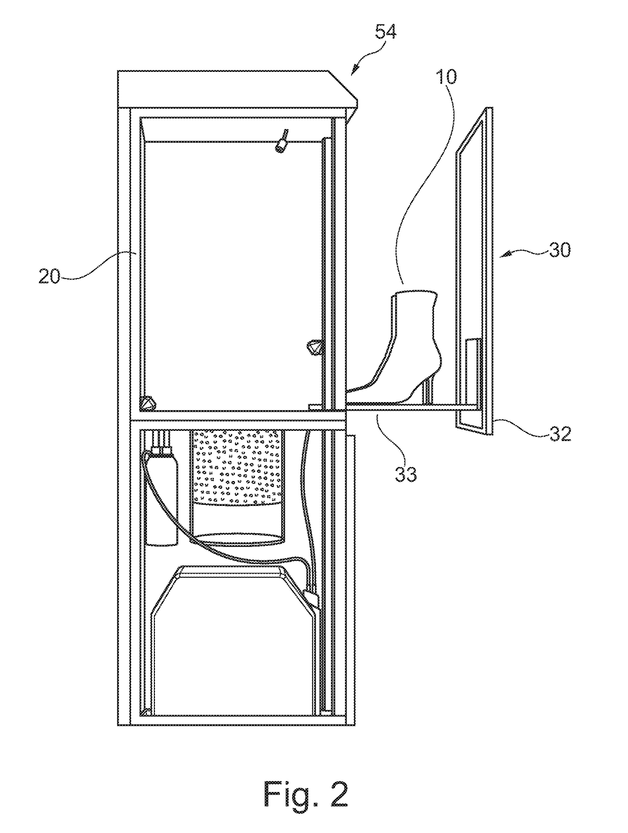 Apparatus and method for applying an impregnating agent onto surfaces of items, in particular footwear